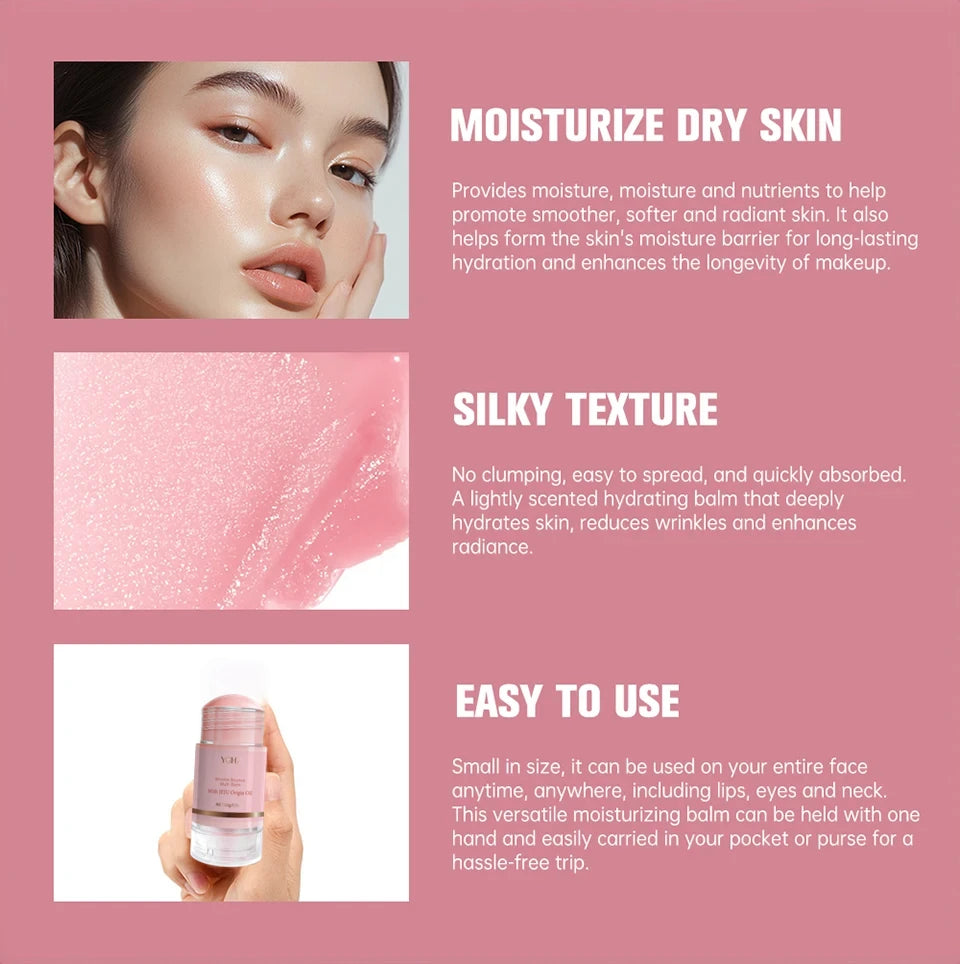 Korean Pink Moisturizing Stick Essence, Deep Moisturizing Facial Skincare, Multifunctional Pink Moisturizing Stick, Skincare Primer Product