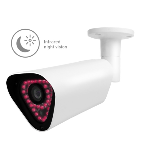 AR4 Outdoor Bullet Camera - White, AI Detection, Night Vision